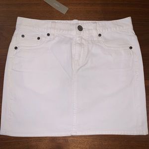 J.Crew white mini jeans skirt